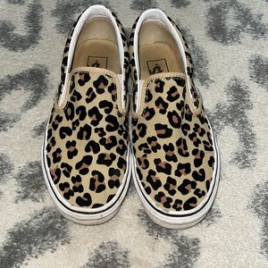 Vans Leopard slip on shoes size 7